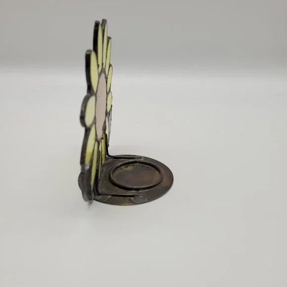 Sunflower Sunshine Art Stained Glass Candle Holder Boho Farmhouse Cottagecore - Picture 9 of 10